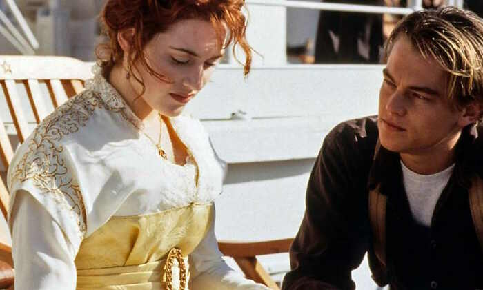 Kate Winslet y DiCaprio en Titanic