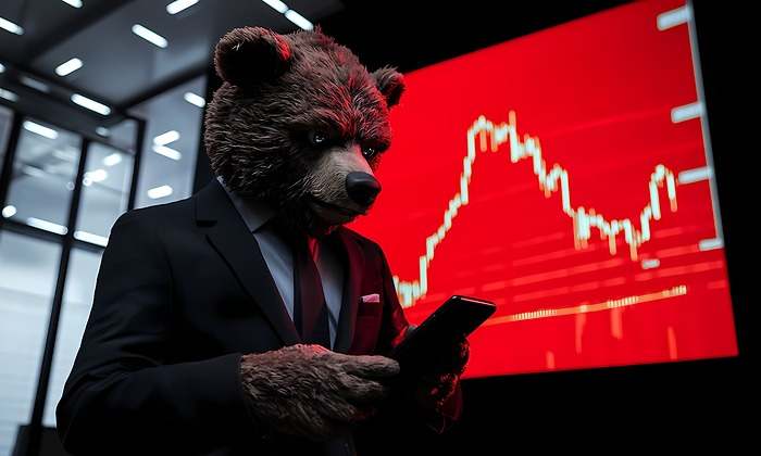 Un oso vigila sus inversiones