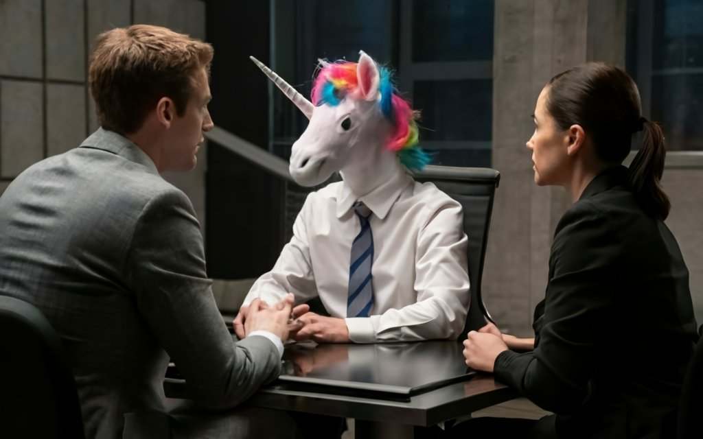 Imagen generada con IA que representa a un trabajador unicornio.