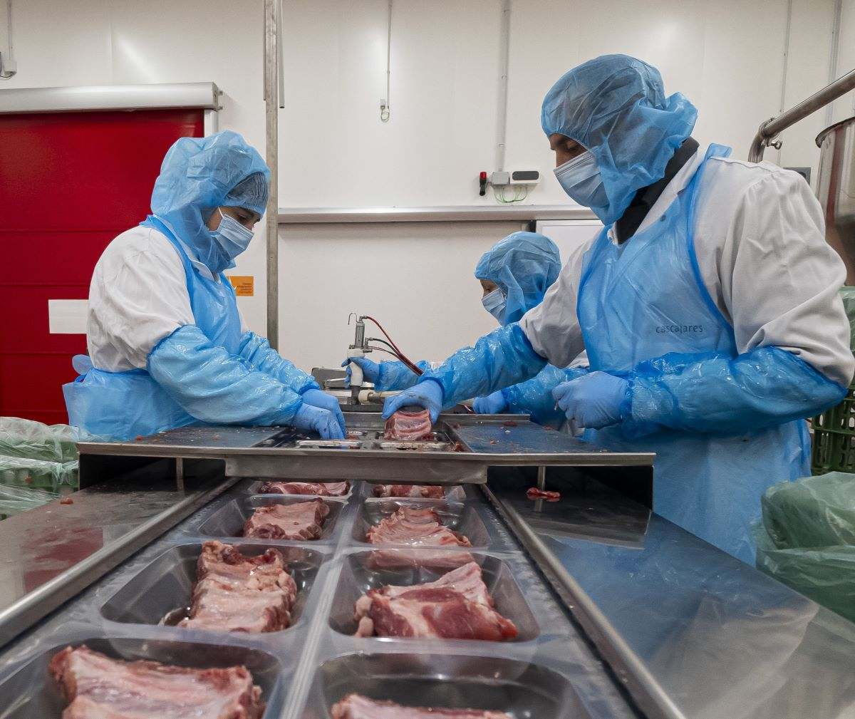Trabajadores de Cascajares en la nueva fábrica