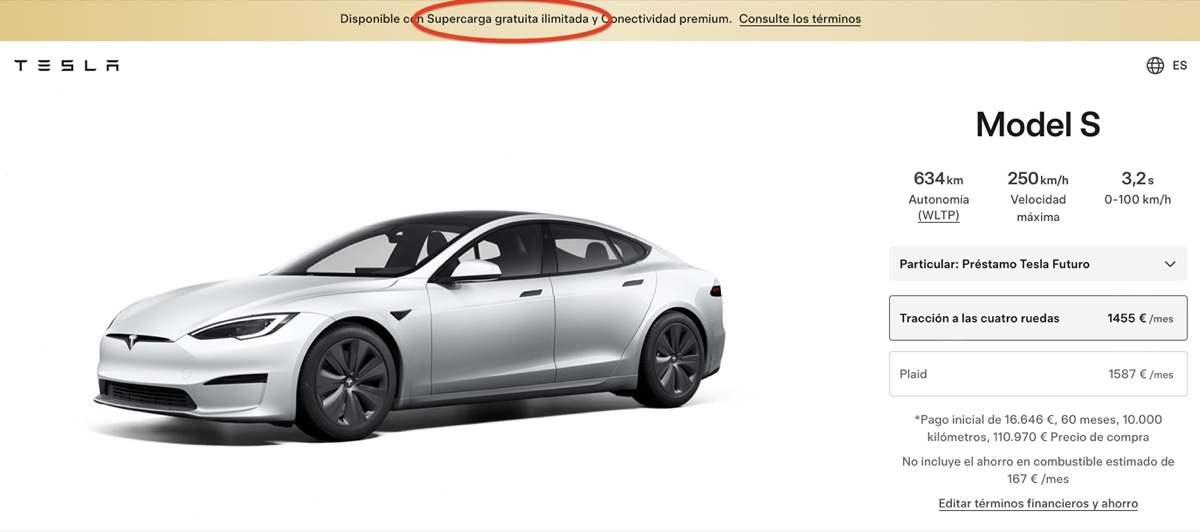 Tesla con recarga gratis