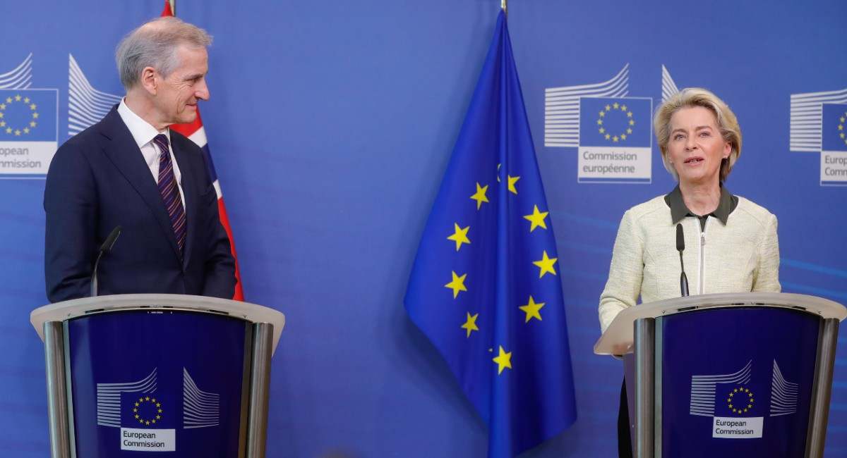 Jonas Gahr Stre y von der leyen
