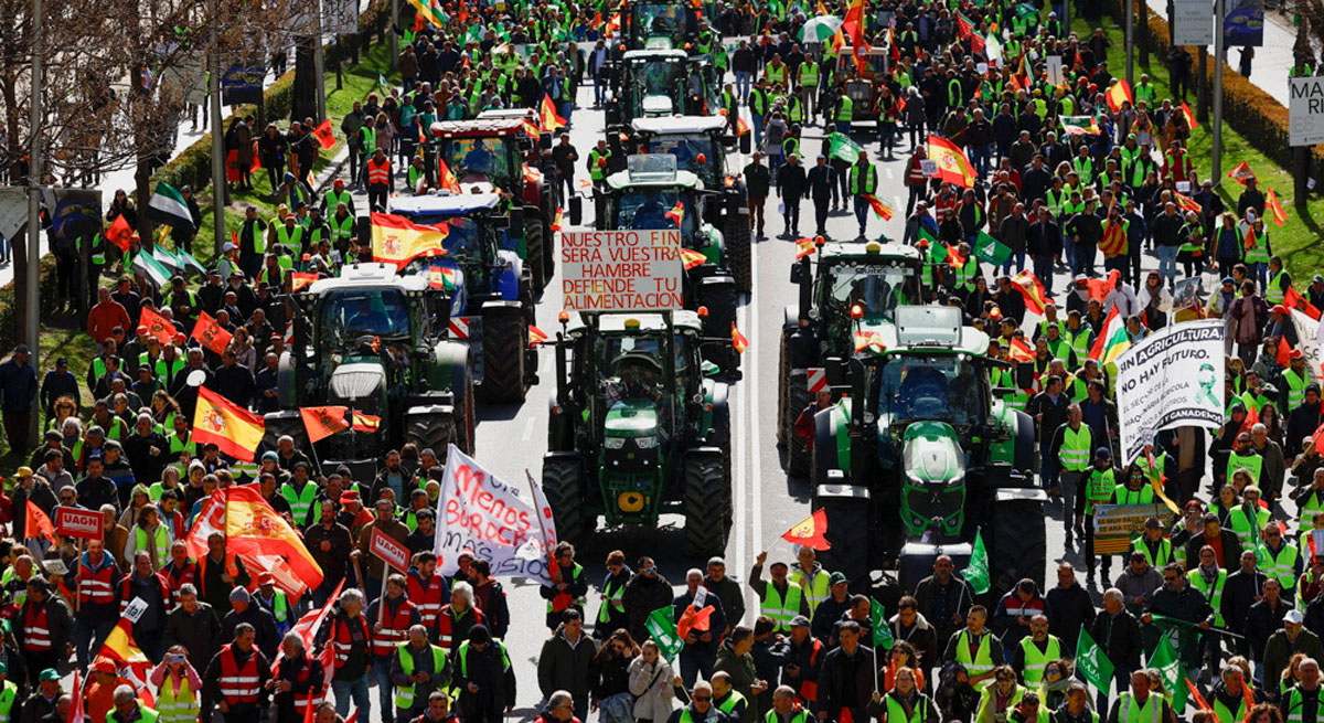 Protesta de agricultores en Madrid