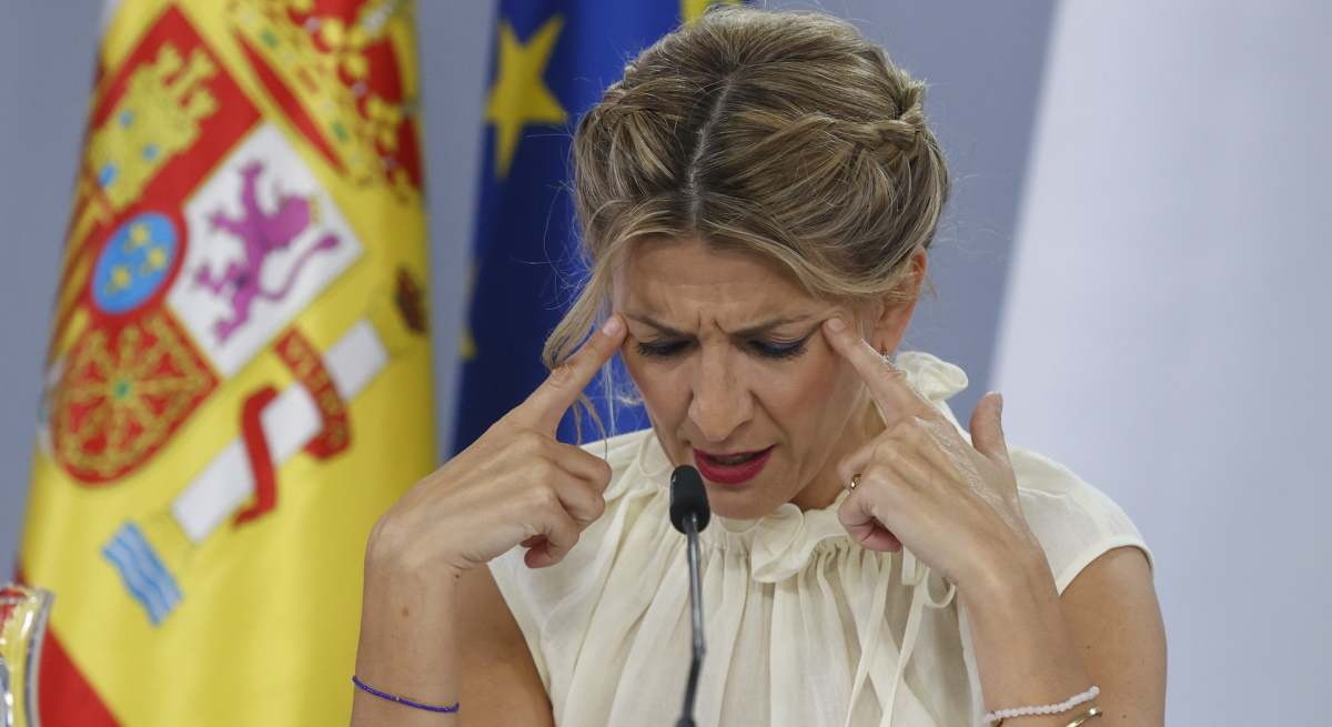 La vicepresidenta segunda Yolanda Díaz en una comparecencia tras el Consejo de Ministros