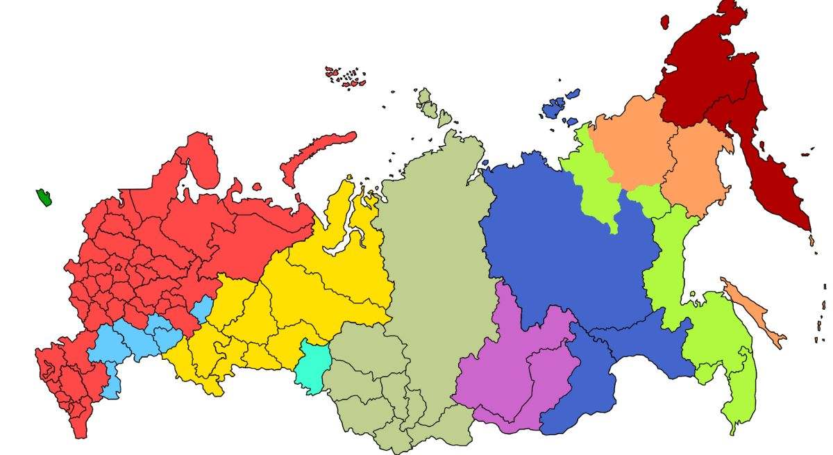 Mapa de los husos horarios en Rusia. / Foto: Wikipedia - Brateevsky