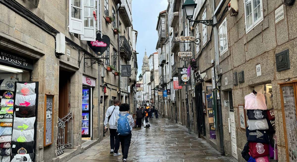 La calle del Franco en pleno casco histórico en la capital gallega. 