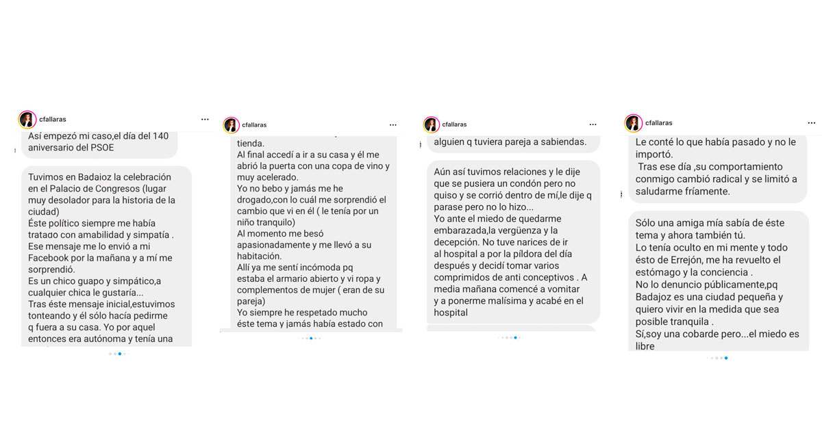 Captura del testimonio de Cristina Fallarás