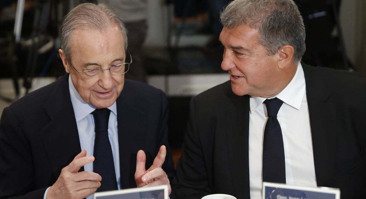 Florentino y Laporta durante una cena