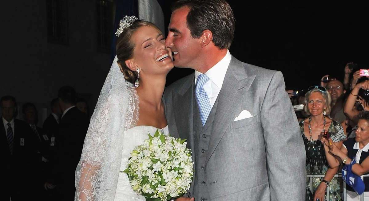 Tatiana Blatnik y Nicolás de Grecia en su boda, celebrada en la catedral de San Nicolás en agosto de 2010
