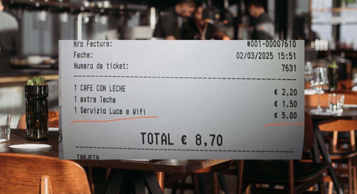El ticket de un restaurante en España