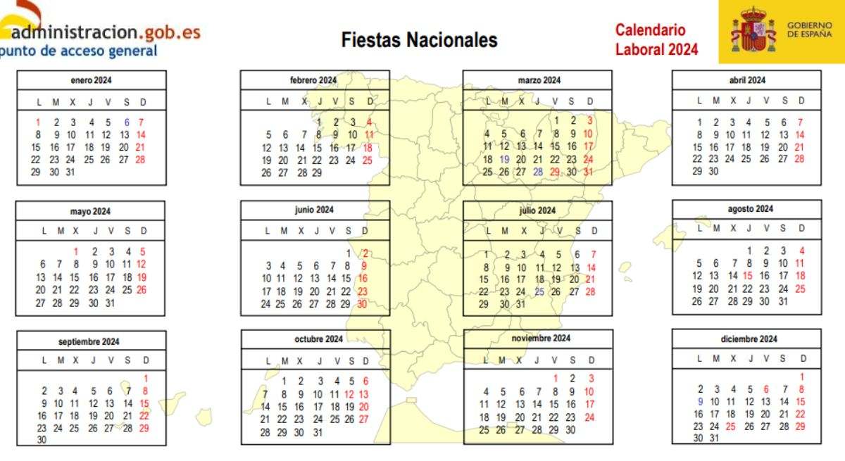 Calendario laboral 2024.