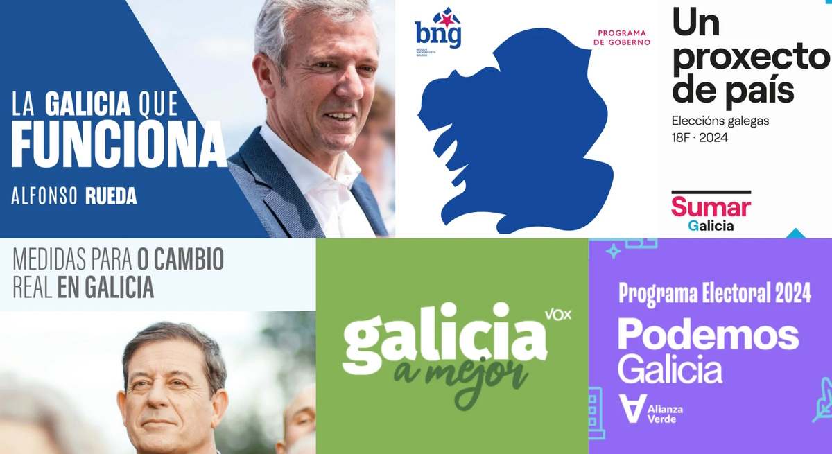 Collage de carteles de las distintas formaciones para el 18F.