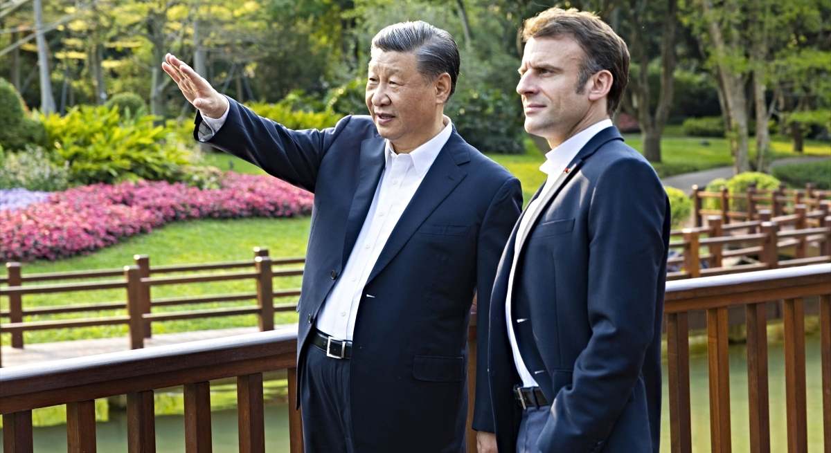El presidente chino, Xi Jinping, y Emmanuel Macron / EP