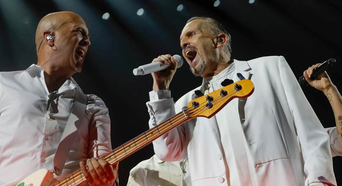 Miguel Bosé en el concierto de Madrid.