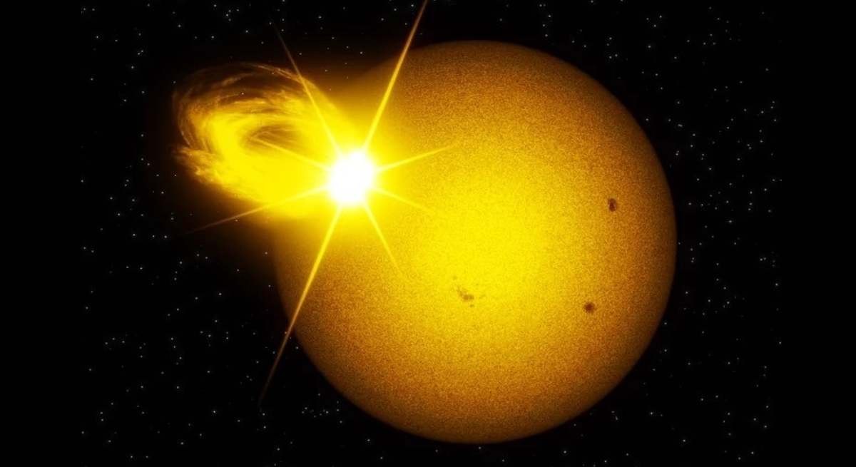 Impresión artística de una estrella superfulgurante similar al Sol vista en luz visible. REMITIDA / HANDOUT por MPS / ALEXEY CHIZHIK