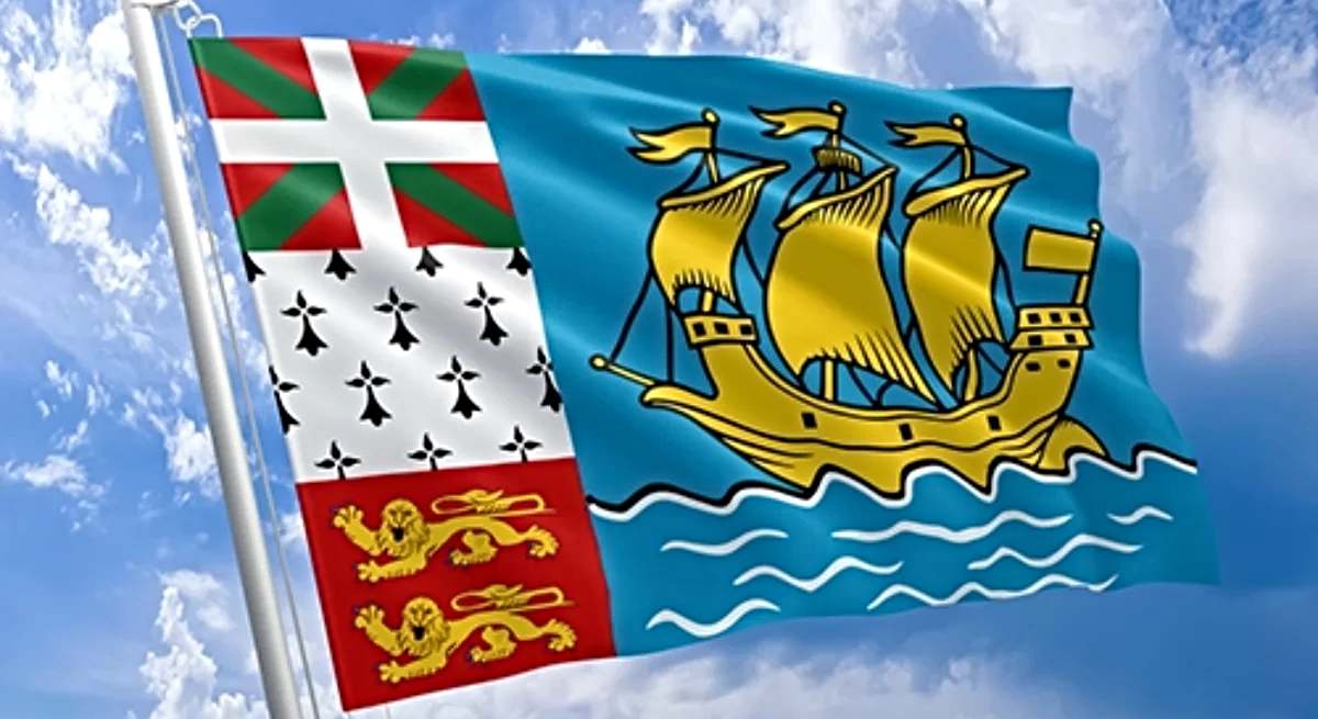 La bandera de San Pedro y Miquelón