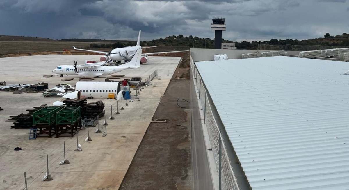 Las instalaciones de ecube en el aeropuerto de Castellón.