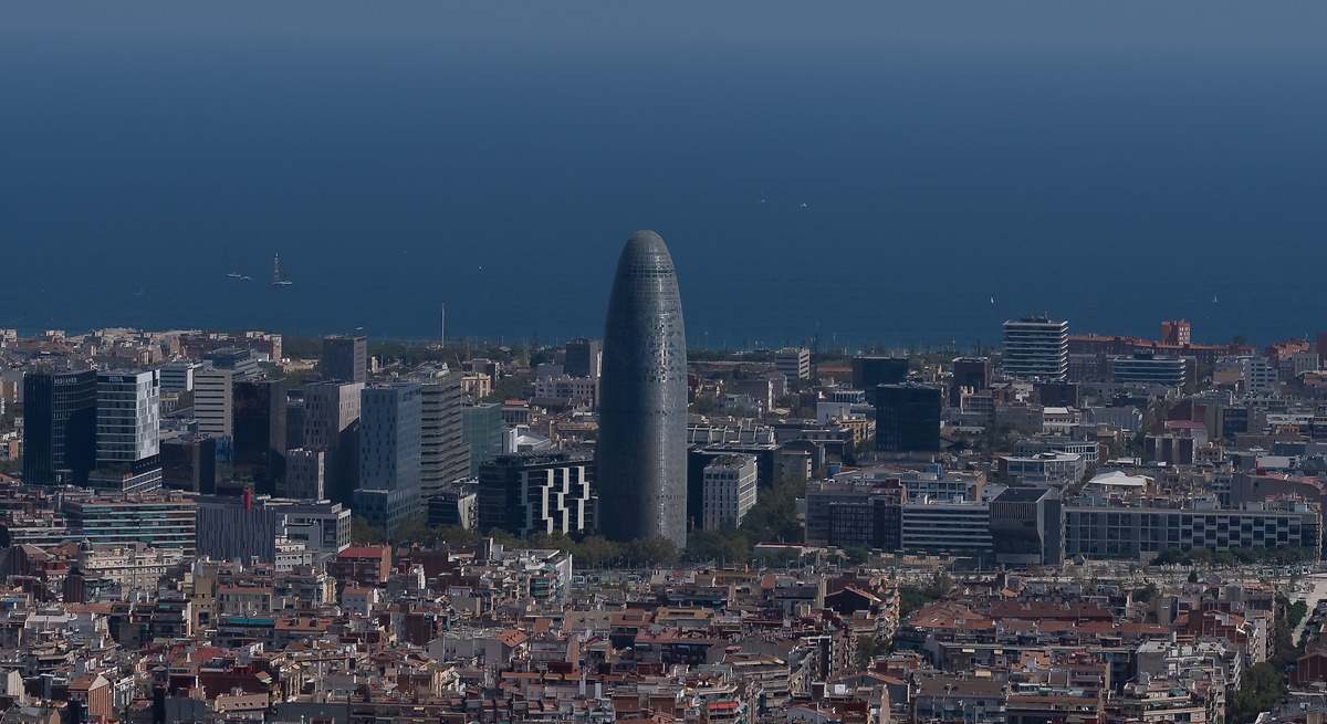 Vista aérea del distrito 22@. EE