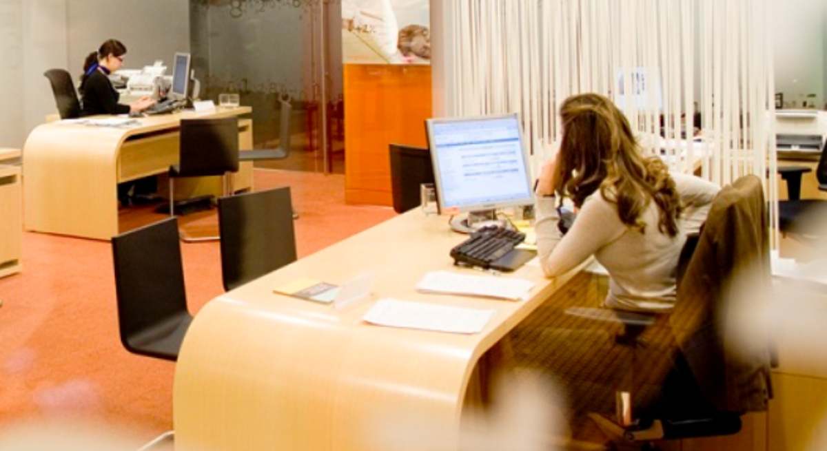 Una oficina bancaria