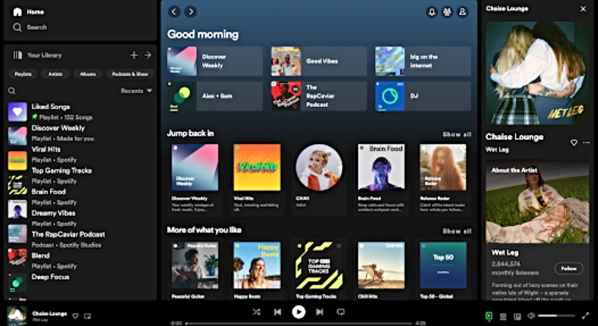 La web de Spotify