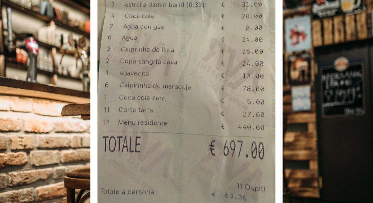 El ticket de un restaurante
