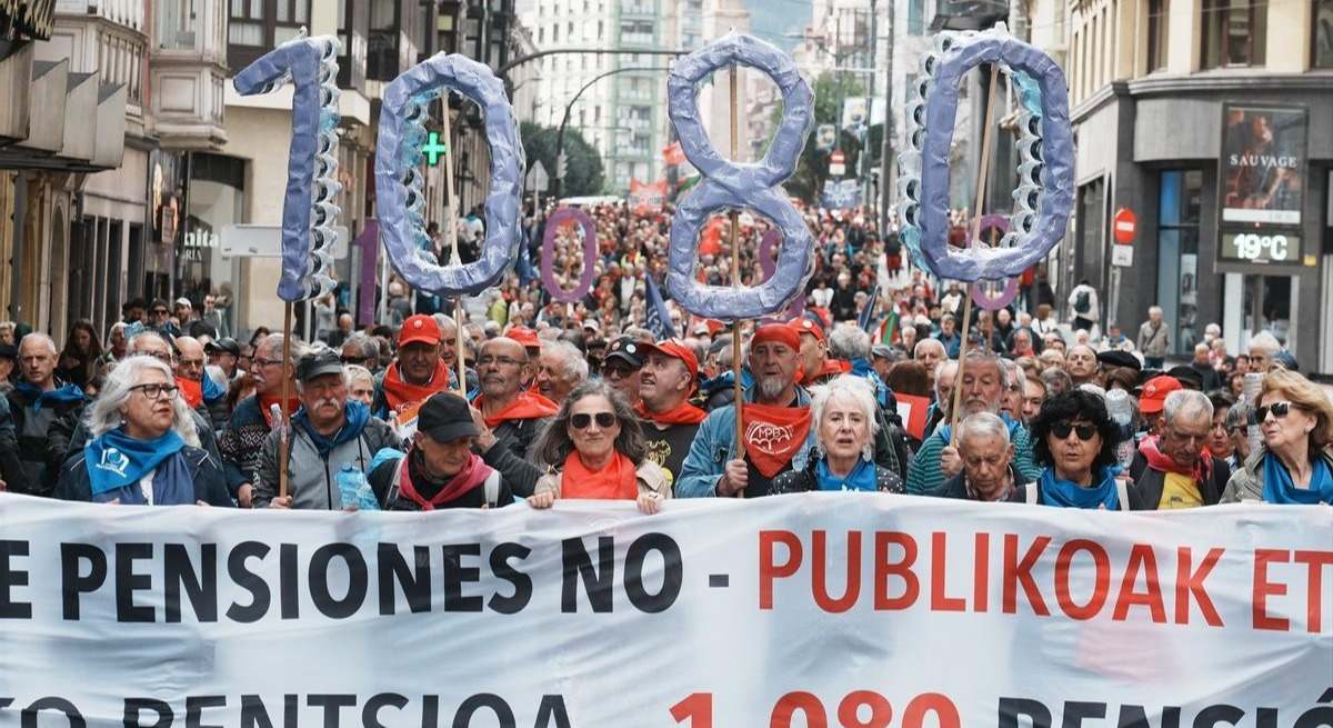 Una manifestación de pensionistas vasco. Europa Press