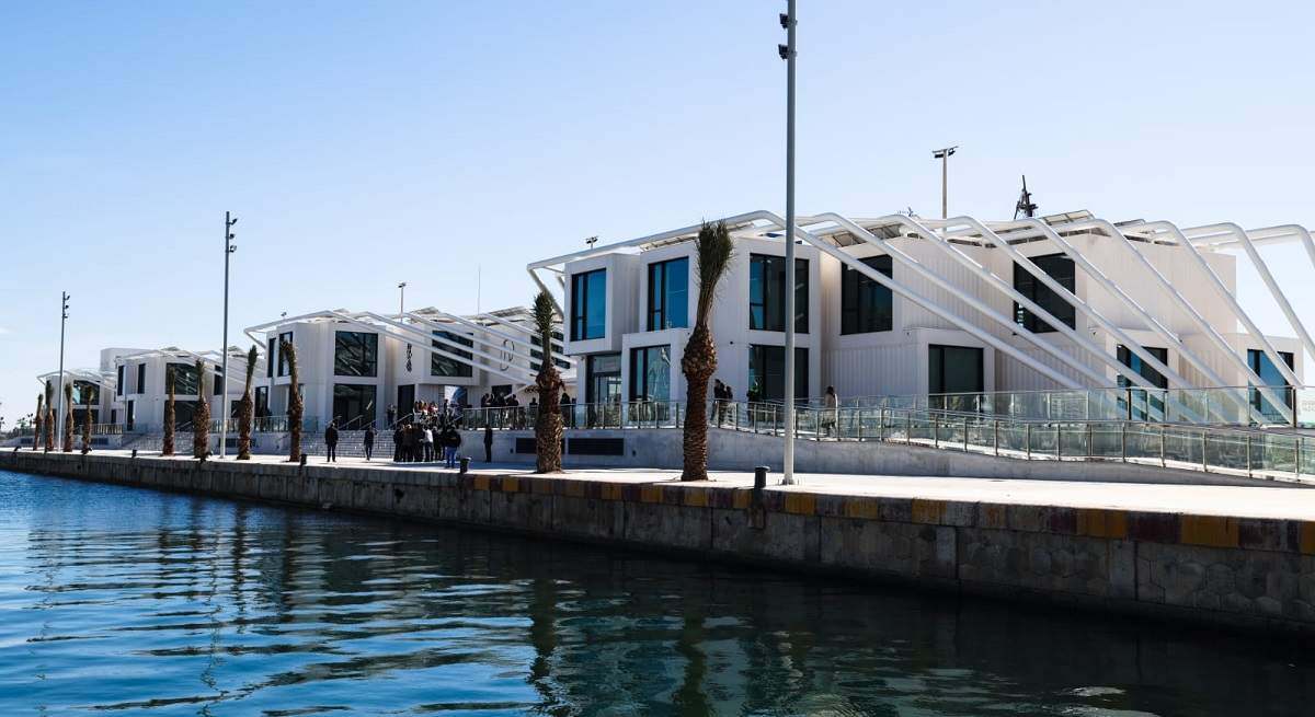 Edificios de Distrito Digital en el puerto de Alicante.