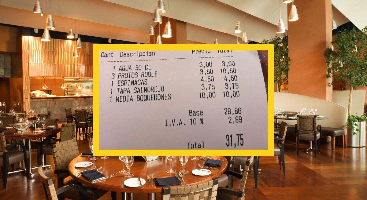 Ticket de un bar en España
