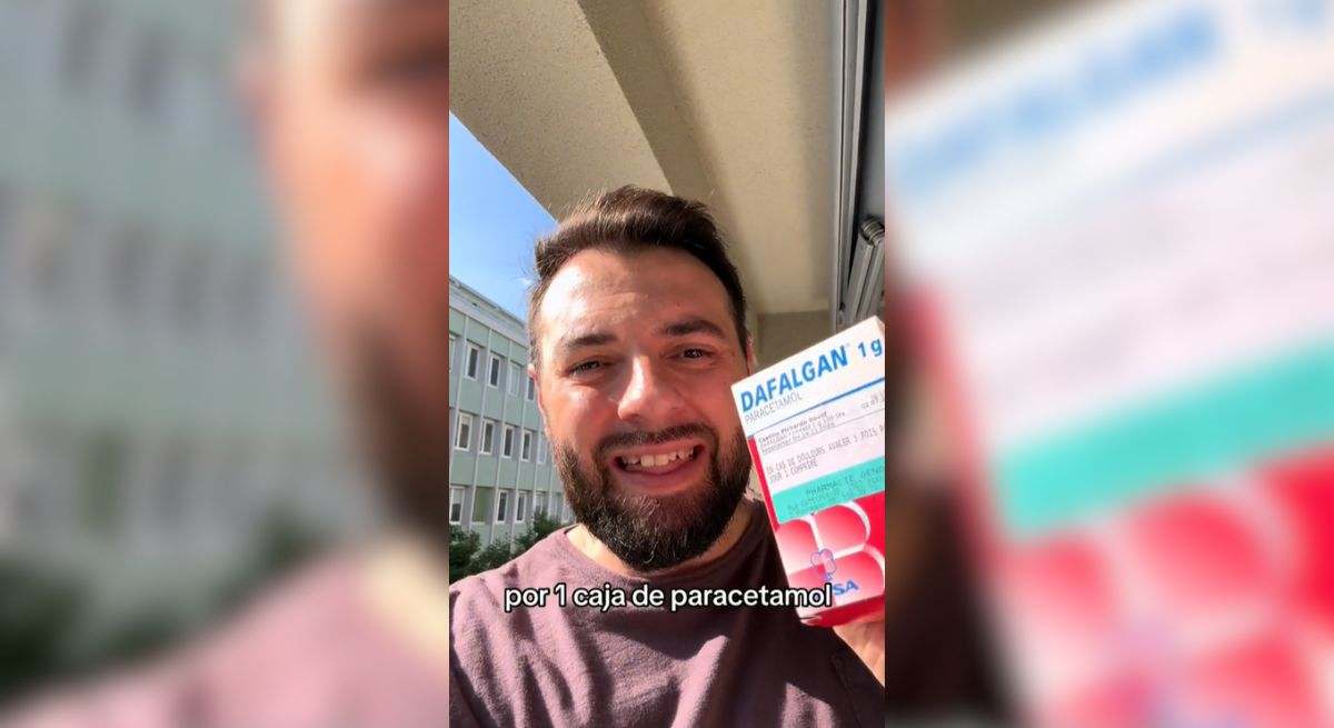 David Castillo cuenta en su TikTok lo que le ha costado la caja de Paracetamol. / Foto: TikTok - dcastip