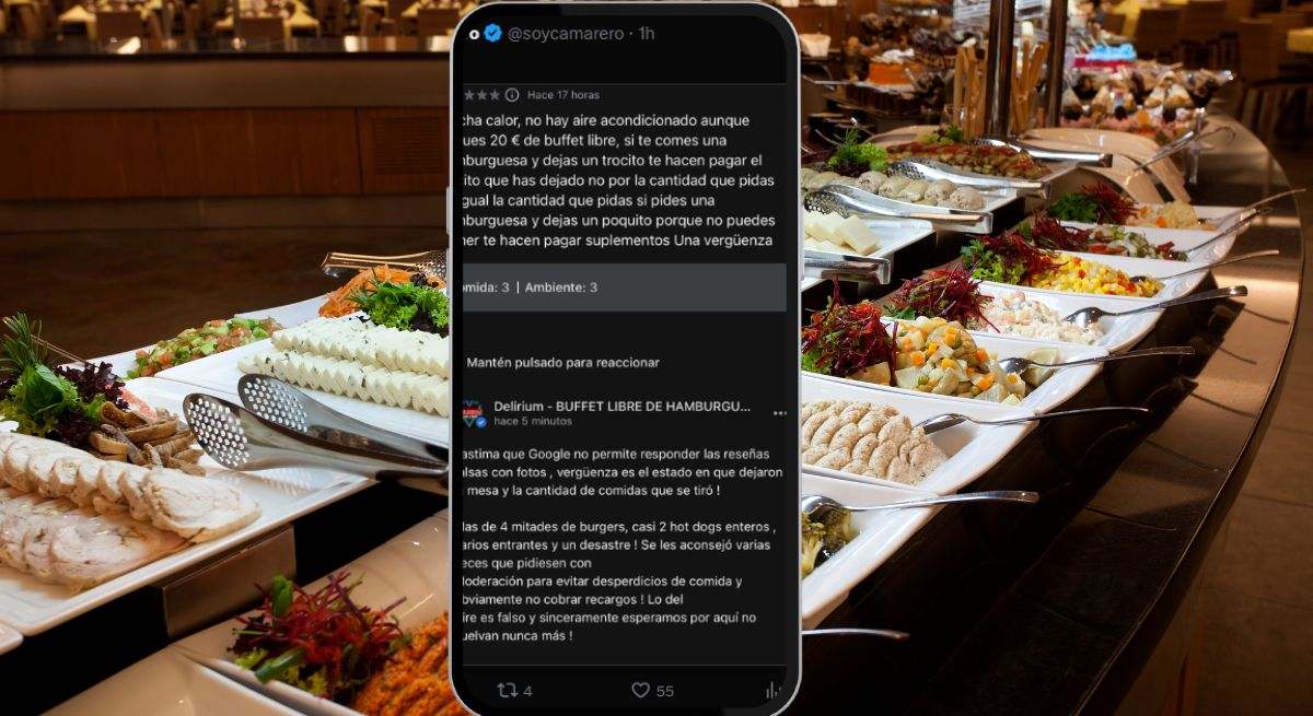 Dejó una "reseña falsa" en un buffet libre y la respuesta del propietario da para hablar: "Vergüenza es el estado en que dejaron la mesa"