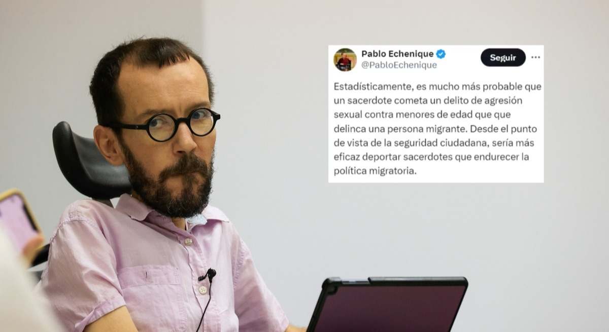 Pablo Echenique con el post de los sacerdotes. / Foto: eE.