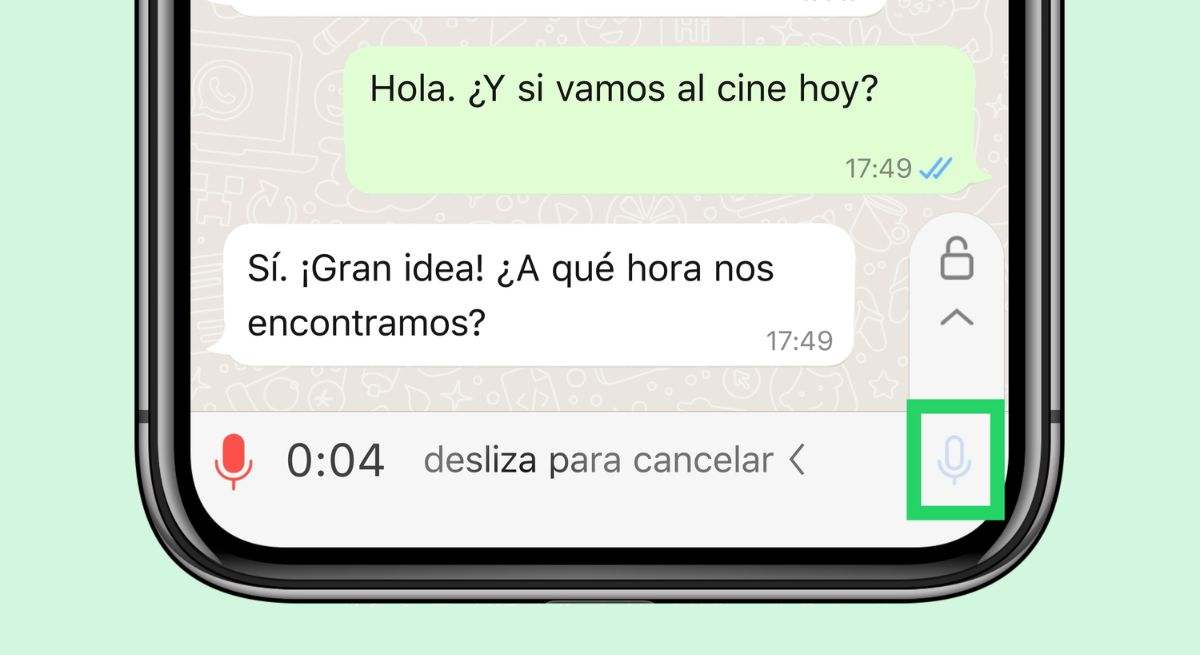 WhatsApp audio manos libres