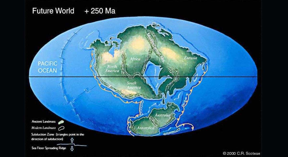 Mapa de la Tierra dentro de 250 millones de años. / Foto: PALEOMAP
