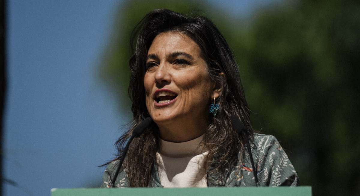Manuela Bergerot, en un mitin de Más Madrid. Foto: EP.