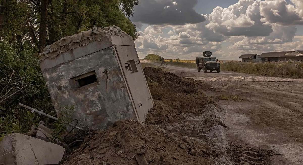 Un vehículo ucraniano en la región rusa de Kursk