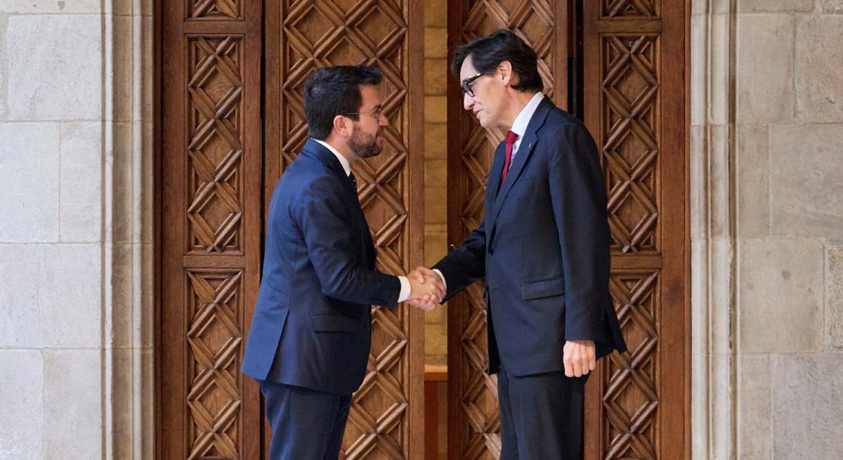 Pere Aragonès y Salvador Illa en la Generalitat