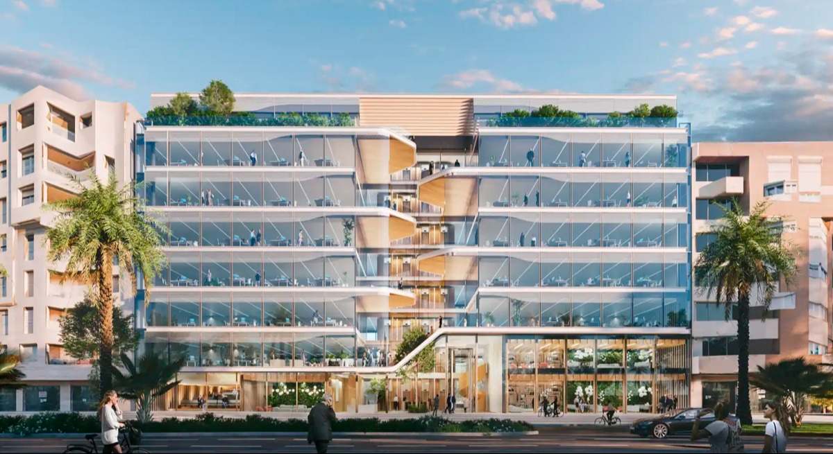 Infografía del diseño de Ortiz Leon para el edificio de Merlin en Málaga