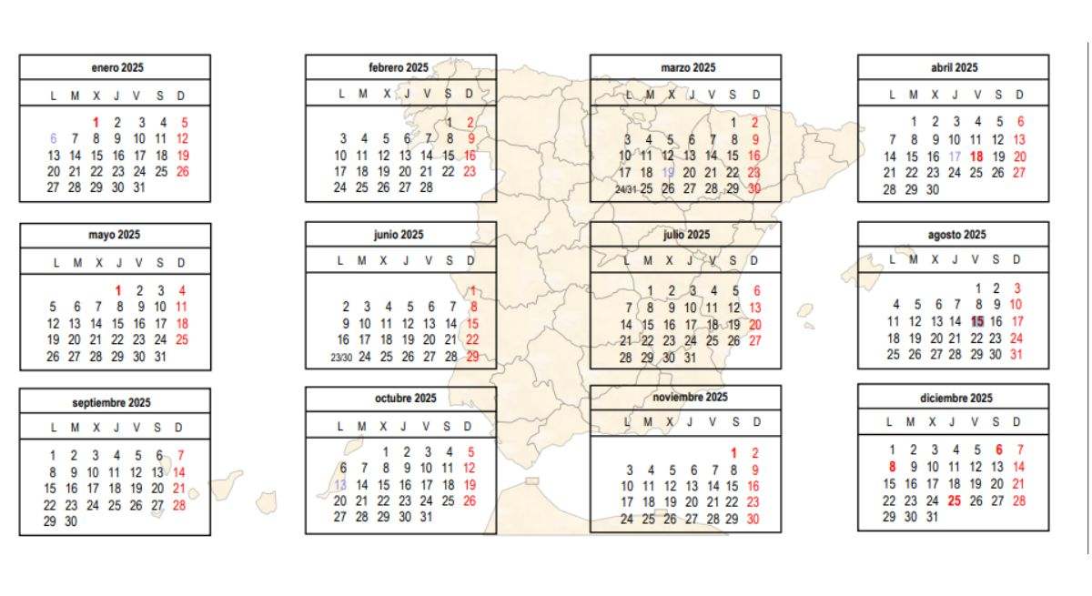 Calendario laboral 2025.