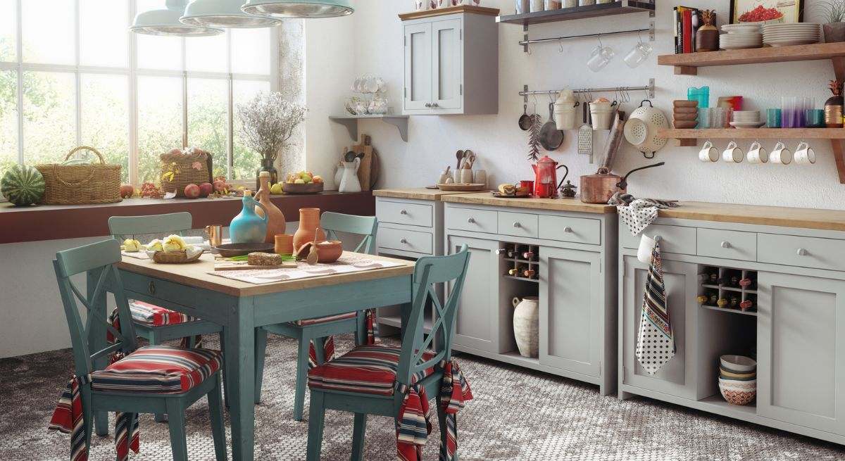 Una cocina tradicional con mucha luz