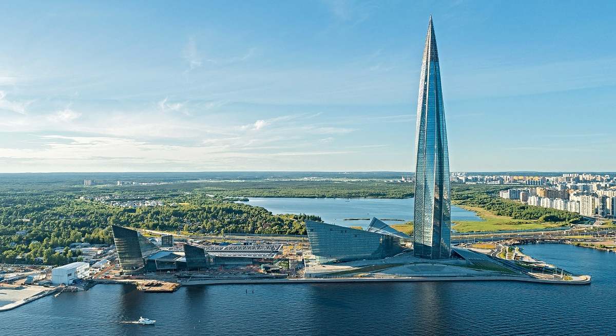 La sede de Gazprom en San Petersburgo con su rascacielos de 462 metros de altura