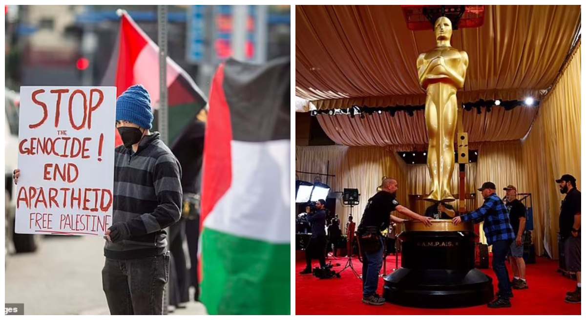 Manifestación proPalestina y Premios Oscar