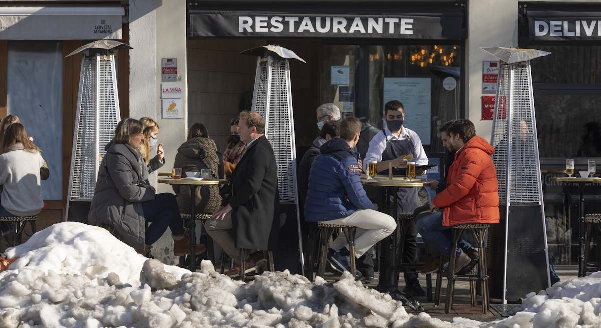 terraza en madrid durante filomena