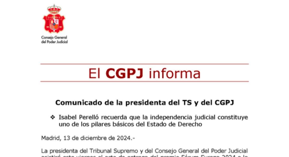 Comunicado del CGPJ.
