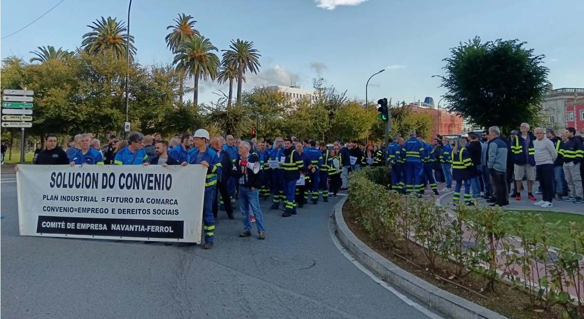 Empleados de Navantia Ferroll intensifican la huelga y acuerdan paros por cuatro días más.