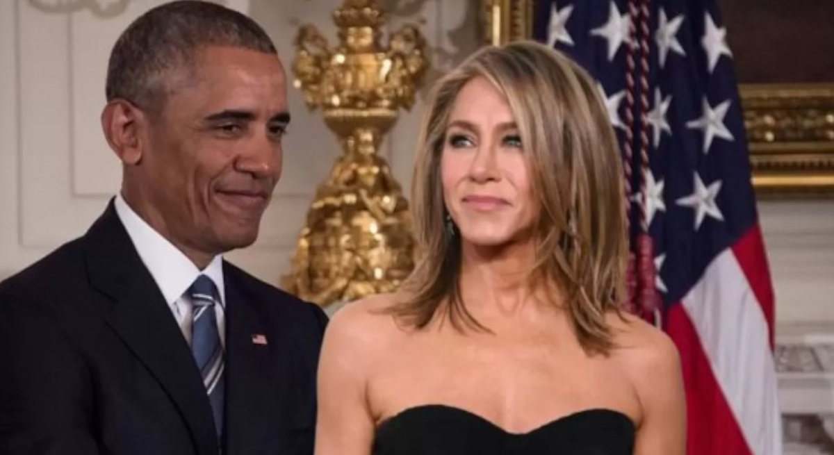 Jennifer Aniston y el expresidente Barack Obama