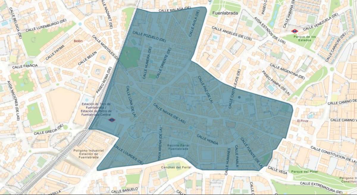 Mapa de la ZBE de Fuenlabrada