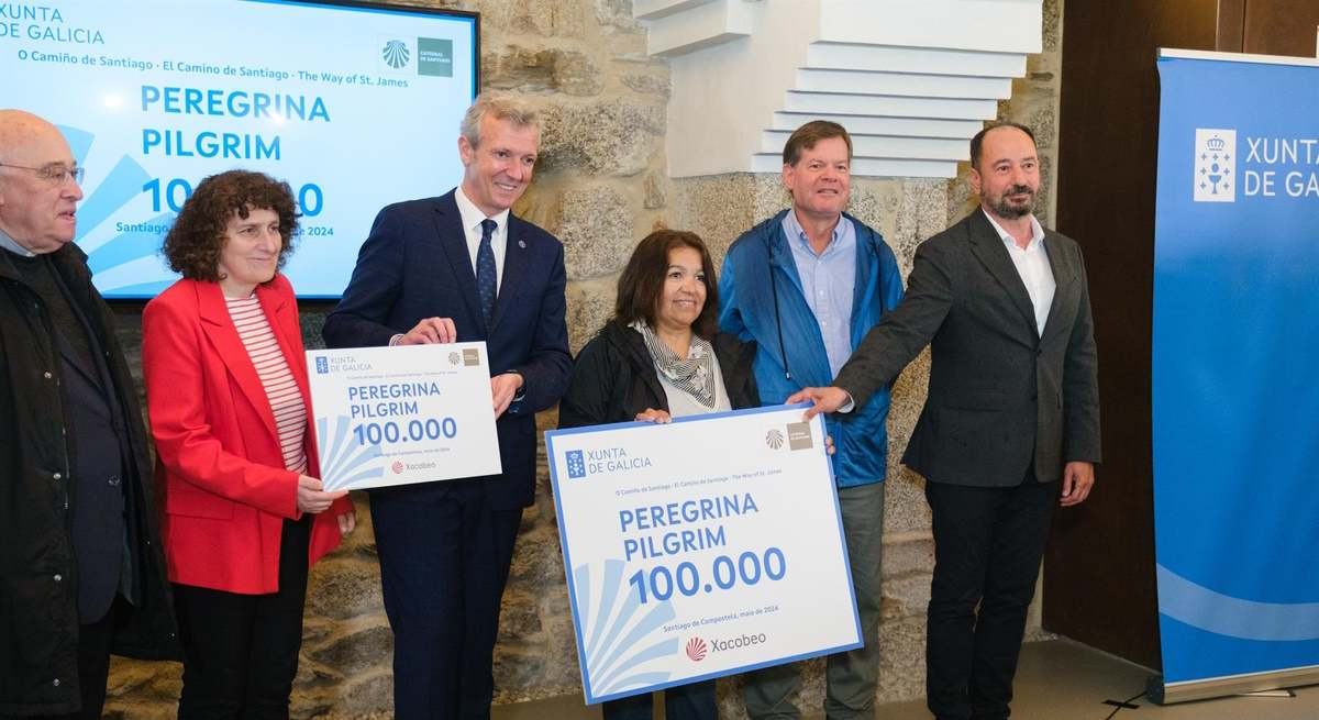 Peregrina 100.000 a su llegada a la capital gallega.