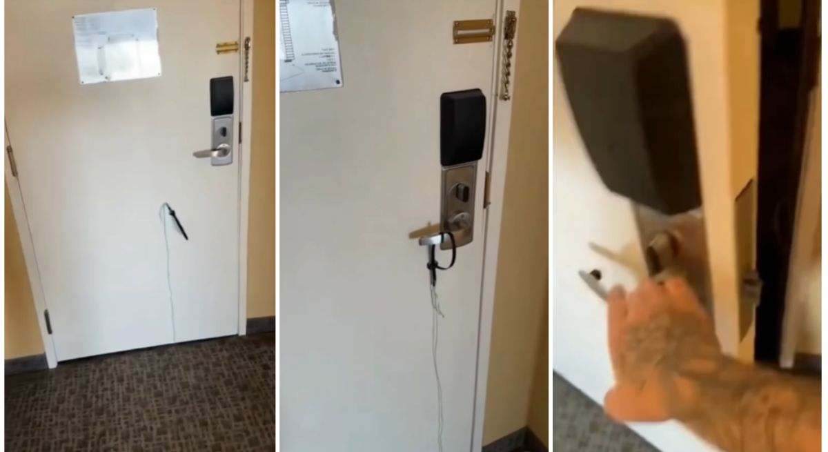 Robo en la habitación de hotel con la técnica del imán. / Foto: INSTAGRAM - mariaperador