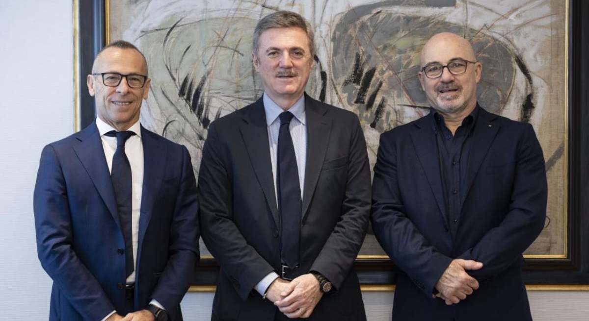 Fabrizio Fabbri, CEO de Ansaldo Energia, Flavio Cattaneo, CEO de Enel, y Roberto Cingolani, CEO Leonardo. / Leonardo