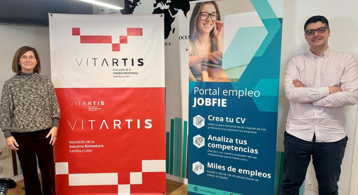 Cristina Ramírez, directora de Vitartis, y Alejandro Pedrosa, CEO de Jobfie.
